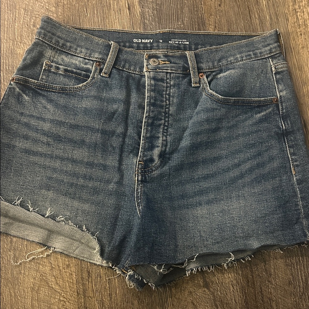Old Navy Dark Blue Denim A-Line Shorts